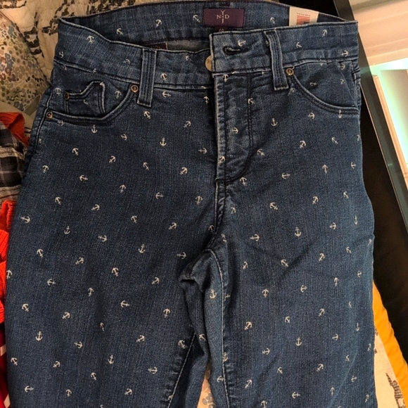 Cropped anchor patterned denim - Picture 2 of 3